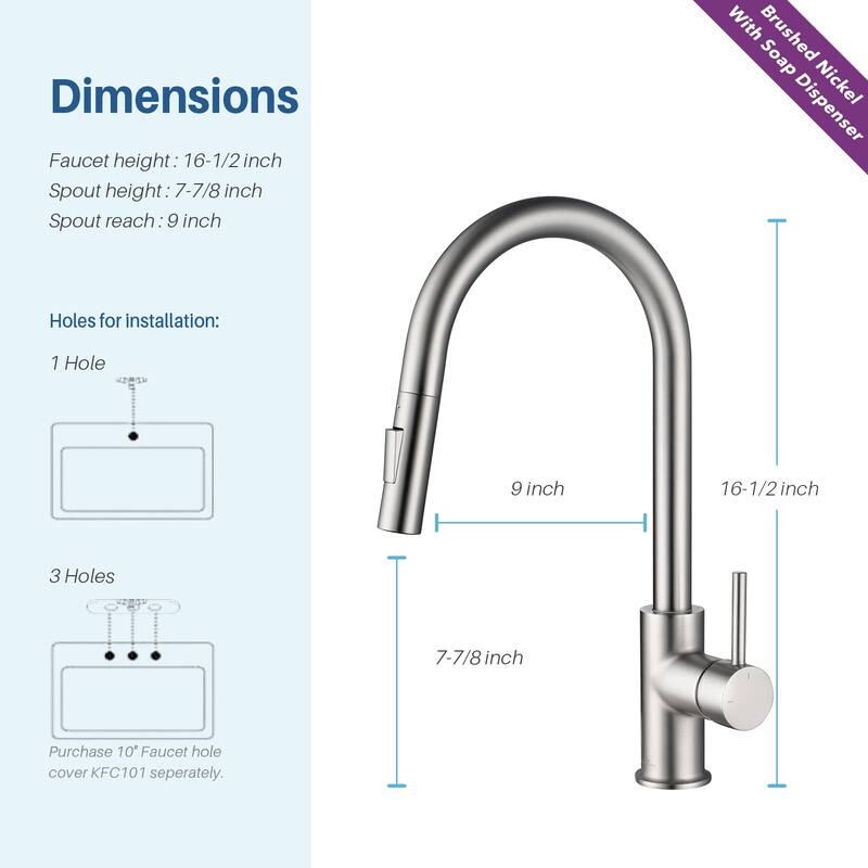 Blossom Solid Pull-Down Kitchen Faucet w/ 360 Swivel, Single Handle