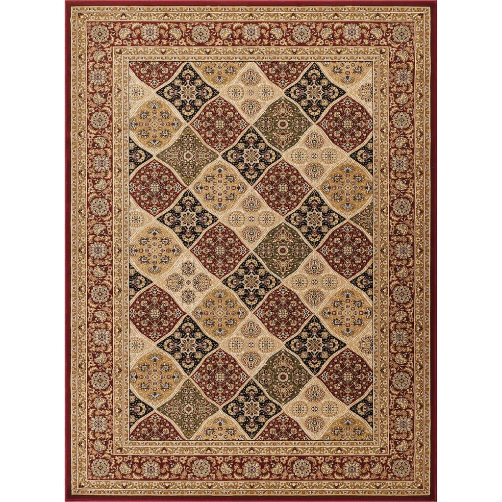 Red 7 ft. 10 in. x 10 ft. 6 in. Luxury Area Rug, 0.43 Pile Height – Sophisticated Warmth for Any Room - 6' x 7'