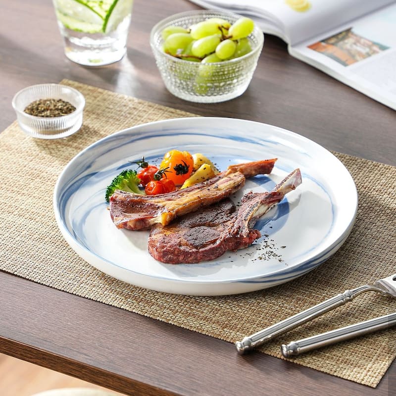 MALACASA LUNA 18-Piece Porcelain Dinnerware Set (Service for 6)