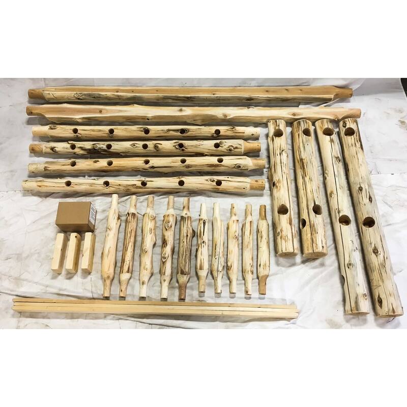 Rustic and Natural Cedar XL Single Traditional Log Bed