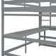 preview thumbnail 16 of 19, Full Size High Loft Bed with Built-in Desk and Ladders
