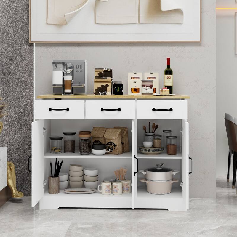Cabinet storage tableware cabinet- white