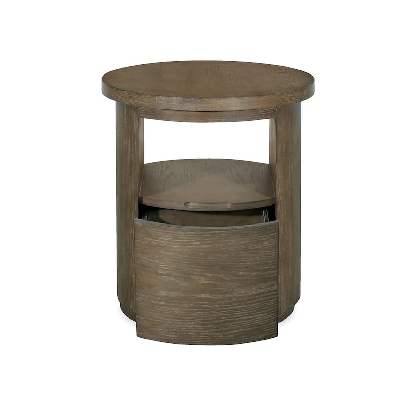 Magnussen Home Bosley Lt. Brown Porpoise Round End Table - 22''W x 22''D x 25''H