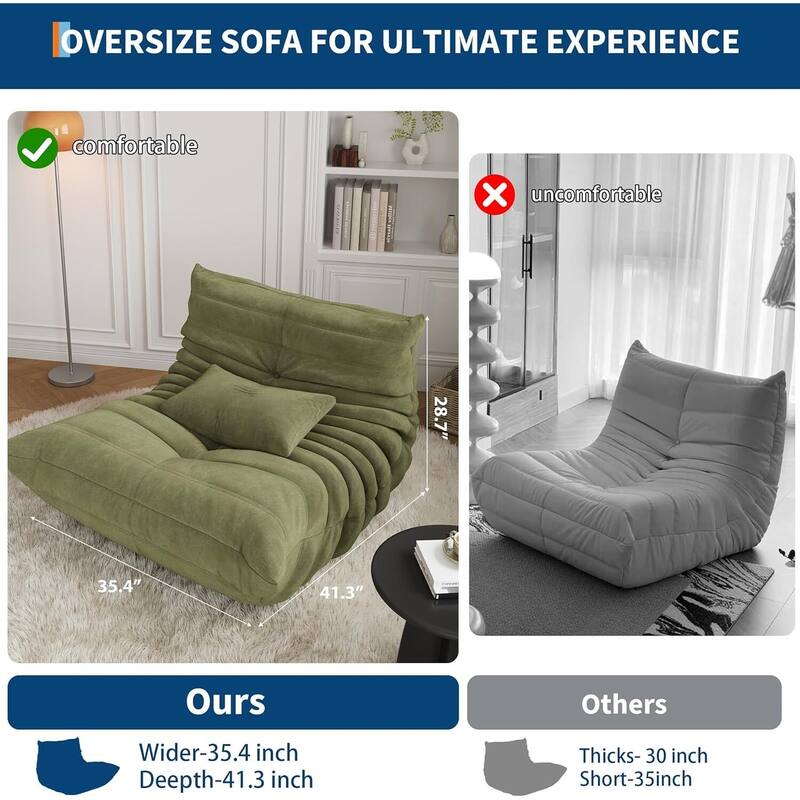 Oversized Bean Bag Couch, with High Density Comfortable Foam