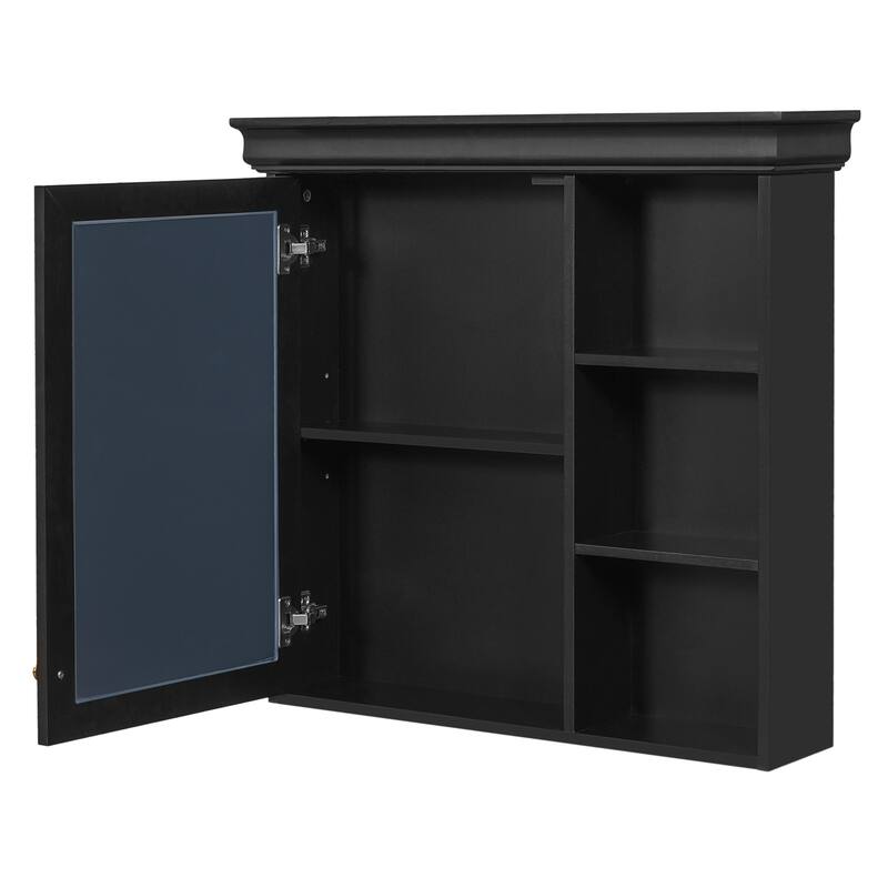 Wall Mounted Mirror Cabinet with Storage Organizer