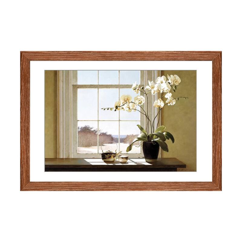 iCanvas "Orchids In The Window II" by Zhen-Huan Lu - Walnut - 24x32x1