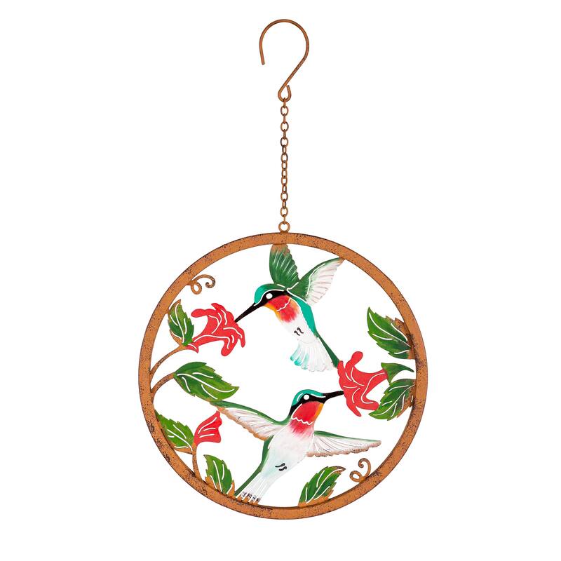 10" Diameter Rustic Friends Hand Painted Hanging Decor, Set of 2
