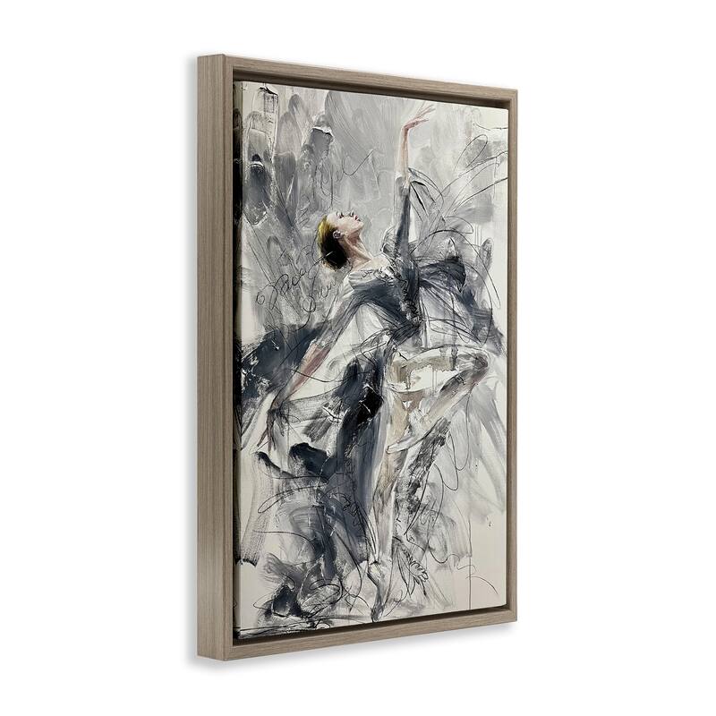 Stupell Elegant Pose Dancer Framed Floater Canvas Wall Art Design By Lucille Lee