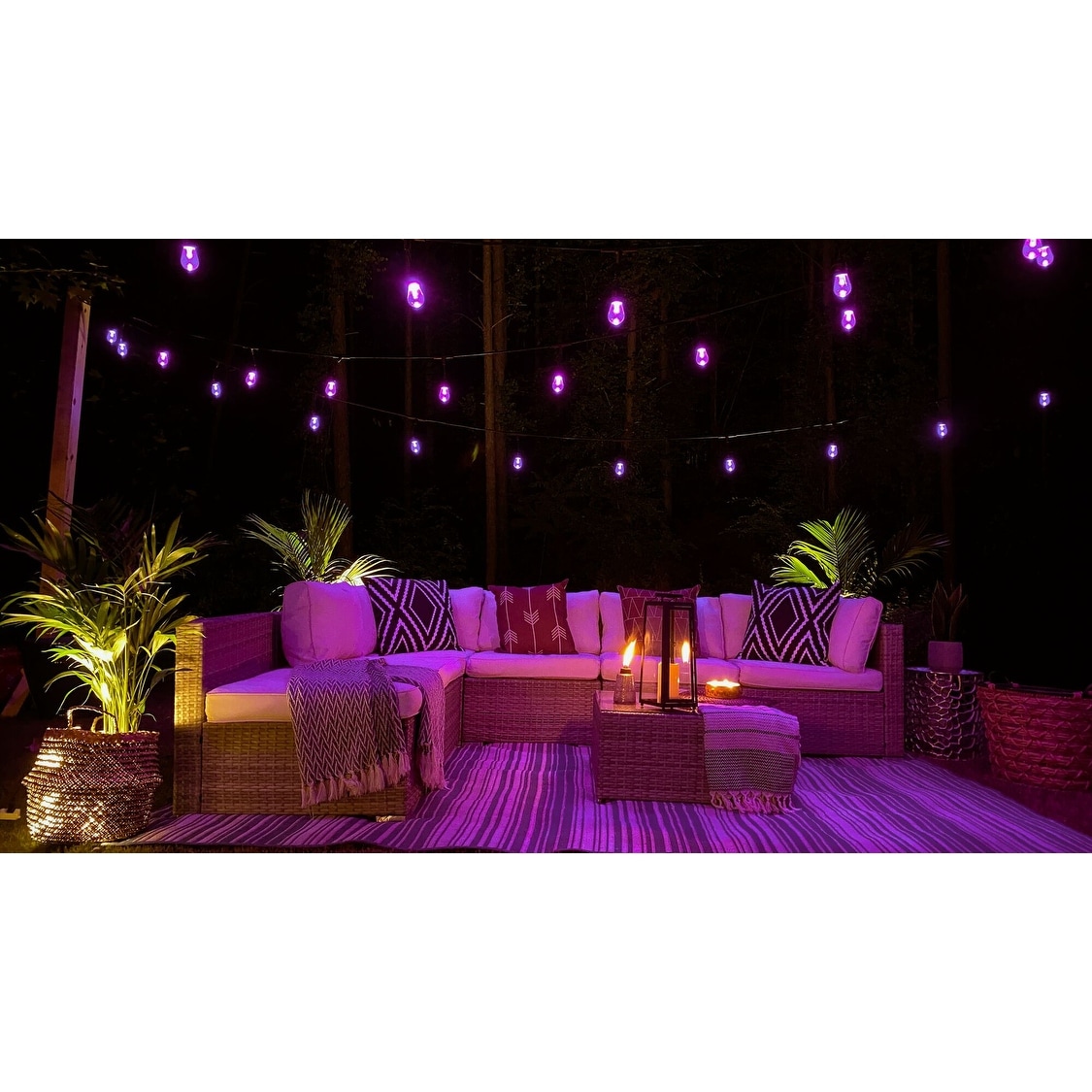 Bulbrite 862824 36 ft. Solana Smart String Light Kit with Shatter Resistant RGB Color Changing LED Light Bulbs