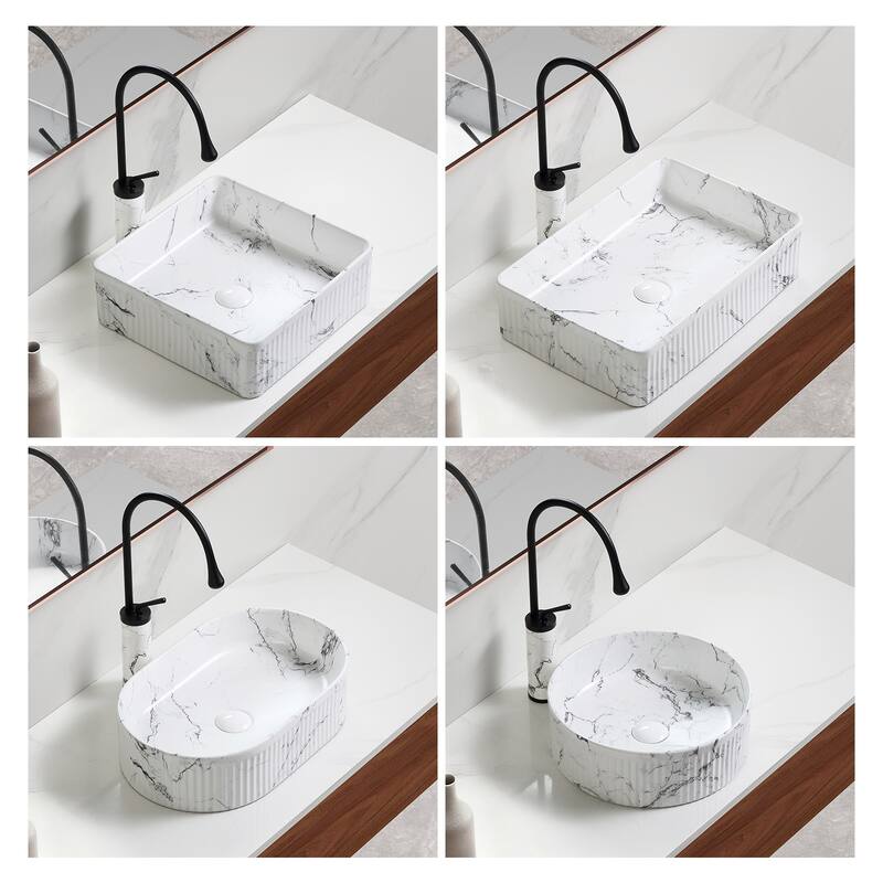 Modern Ceramic Art Basin Sink Set with Textured Surface