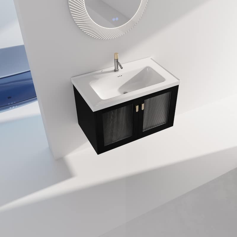 GDFStudio - Eliana Modern Freestanding Bathroom Vanity with Soft-Close Doors and Ceramic Sink