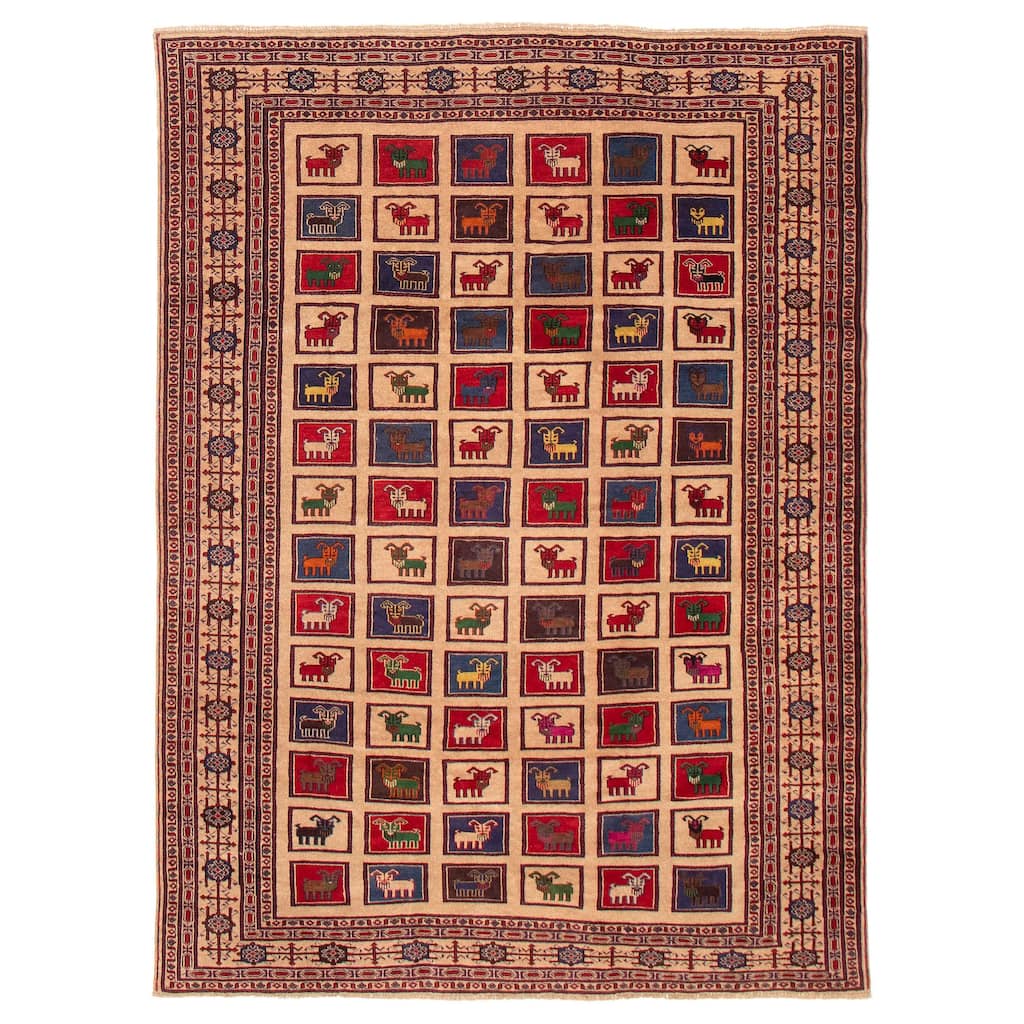 Teimani Tan Rug 6'7" x 8'8" - 6'7 x 8'8