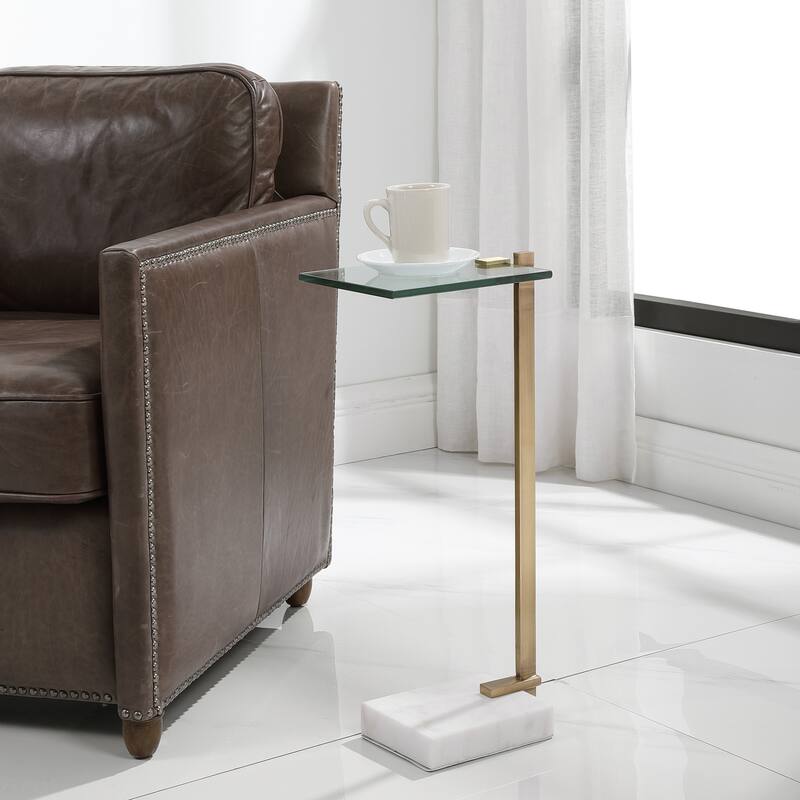 Uttermost Butler 8" Wide Modern Luxe Chairside Accent "C" Pull-Up