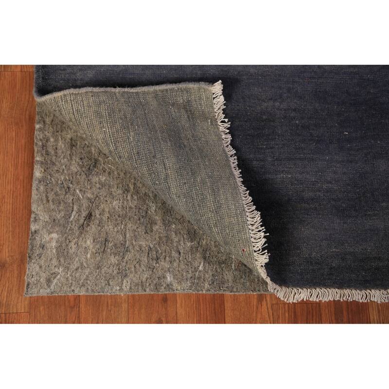 Navy Blue Gabbeh Modern Area Rug Handmade Wool Carpet - 5'6" x 7'10"