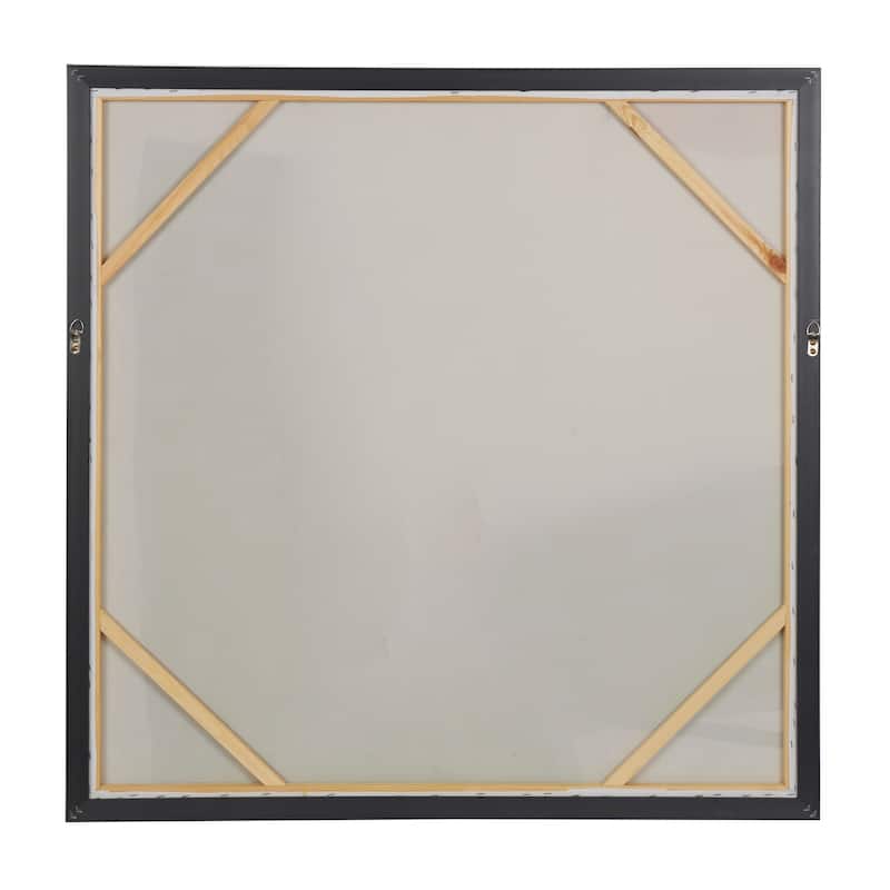 Canvas Abstract Lines and Shapes Framed Wall Art with Orange Accents - Green - Roche River Decor
