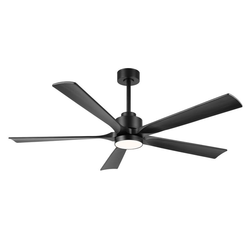 WINGBO 52" and 60" Solid Wood DC Motor Integrated LED Ceiling Fan with Remote