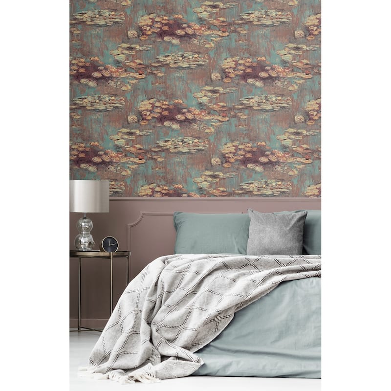 NextWall Lily Pond Peel and Stick Wallpaper