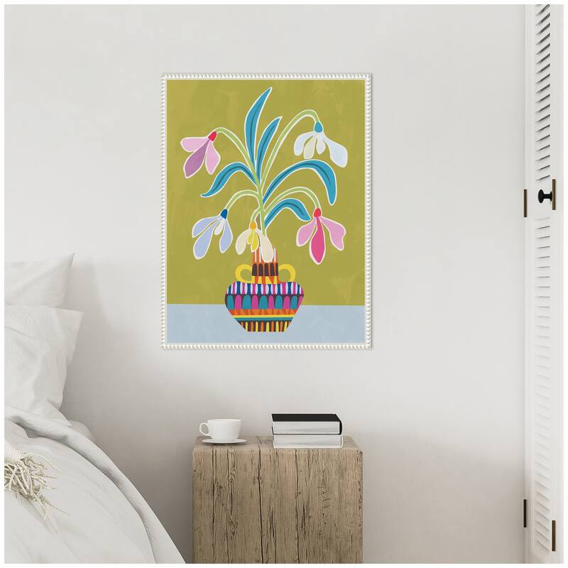Kate and Laurel Sylvie Snowdrops the January Birth Flower Framed Canvas by Rachel Lee