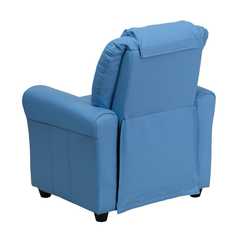 Contemporary Kids Recliner with Cup Holder and Headrest - 24"W x 21.5" - 36.5"D x 27"H