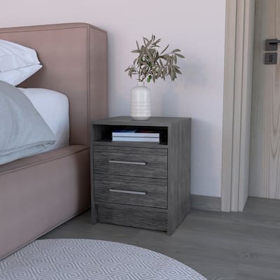 Nightstand Cartiz,Two Drawers，for Living Room,and Dining Room