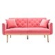 preview thumbnail 59 of 70, Velvet Upholstered Tufted Loveseats Sleeper Sofa With Rose Golden Legs