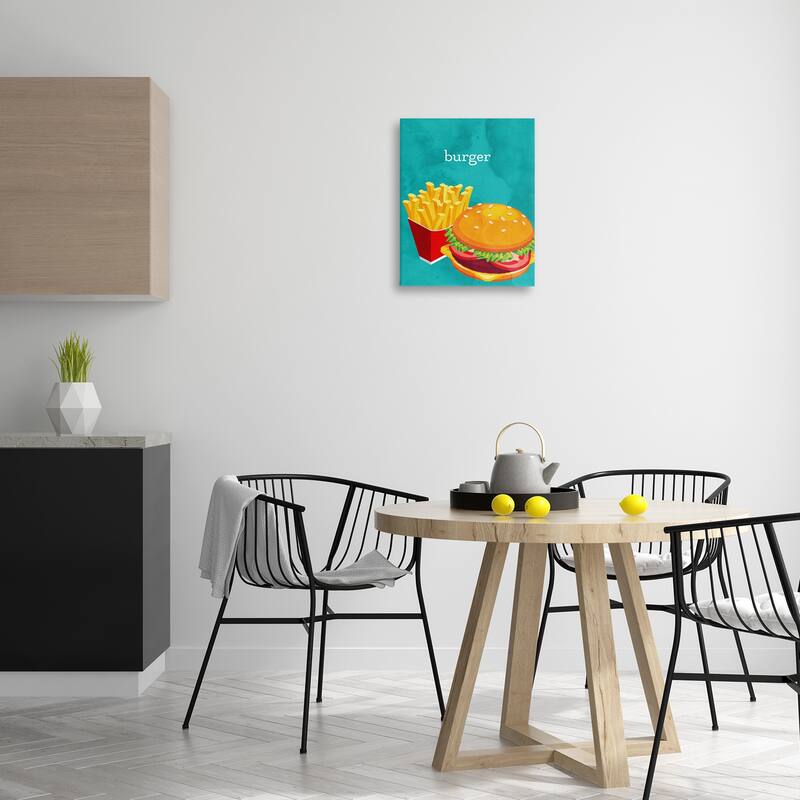 Stupell Satisfying Burger & Fries Canvas Wall Art Design By Kim Allen