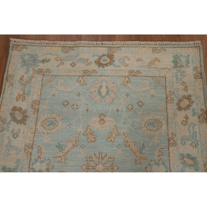 Muted Oushak Turkish Oriental Wool Rug Hand-knotted Decorative Carpet - 3'1" x 4'0"