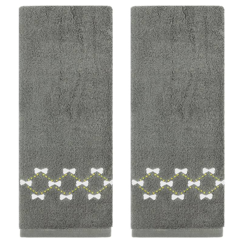 Hand Towels Embroidered Bow Pattern Decorative Towel Cotton Absorbent Soft Hand Towel Set for Bathroom