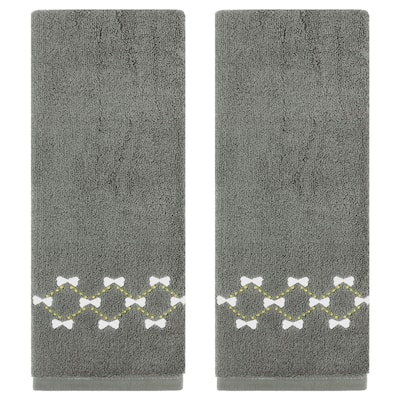 Hand Towels Embroidered Bow Pattern Decorative Towel Cotton Absorbent Soft Hand Towel Set for Bathroom