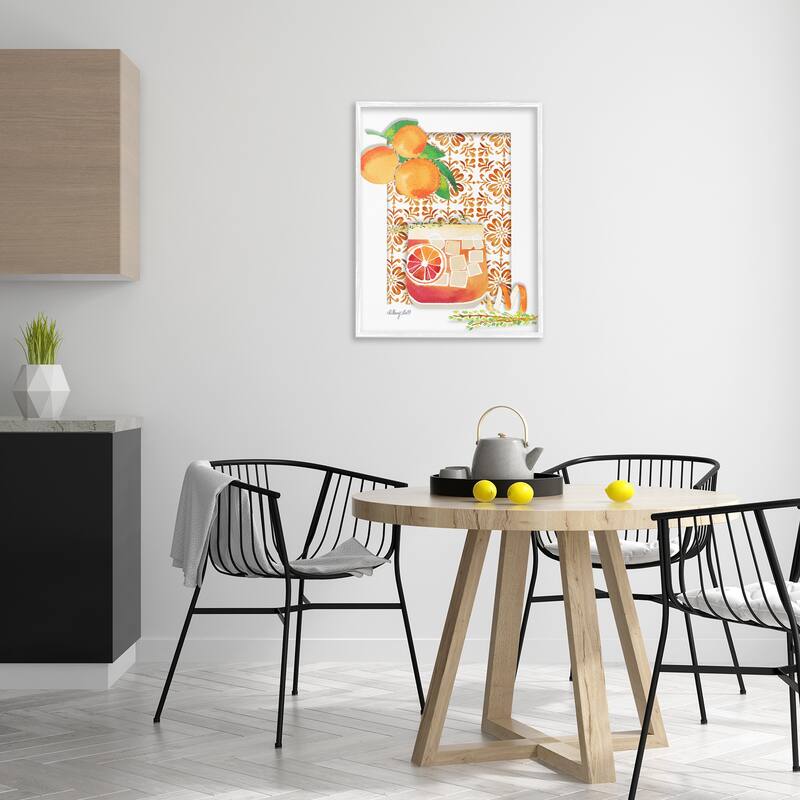 Stupell Mediterranean Pattern Negroni Framed Giclee Art Design By Hillary Holt