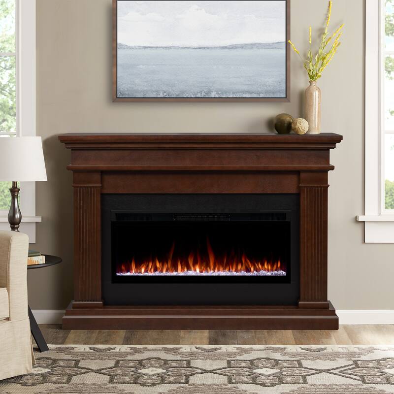 Beau 59" Smart Landscape Electric Fireplace by Real Flame - Dark Walnut