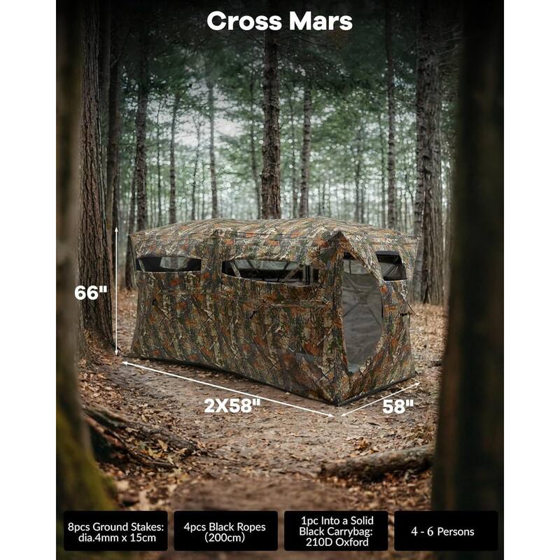 2-4 Person Hunting Shelter Waterproof Camouflage Tent - N/A