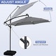 preview thumbnail 61 of 64, Ainfox 10 ft. Patio Offset Solar LED Umbrellas Cantilever Outside Umbrellas with Base