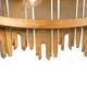 Mid-century Modern Glam Chandelier Gold Wood Drum Shade Handmade for Living/ Dining Room - D20" x H8"