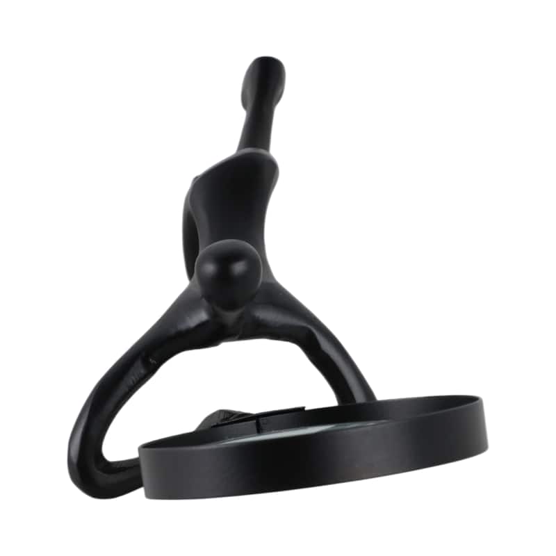 Glass Metal Decorative Object Human Figure Holding Magnifying Glass