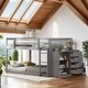 preview thumbnail 2 of 8, Full over Full Bunk Bed with Storage and Ladder, Grey