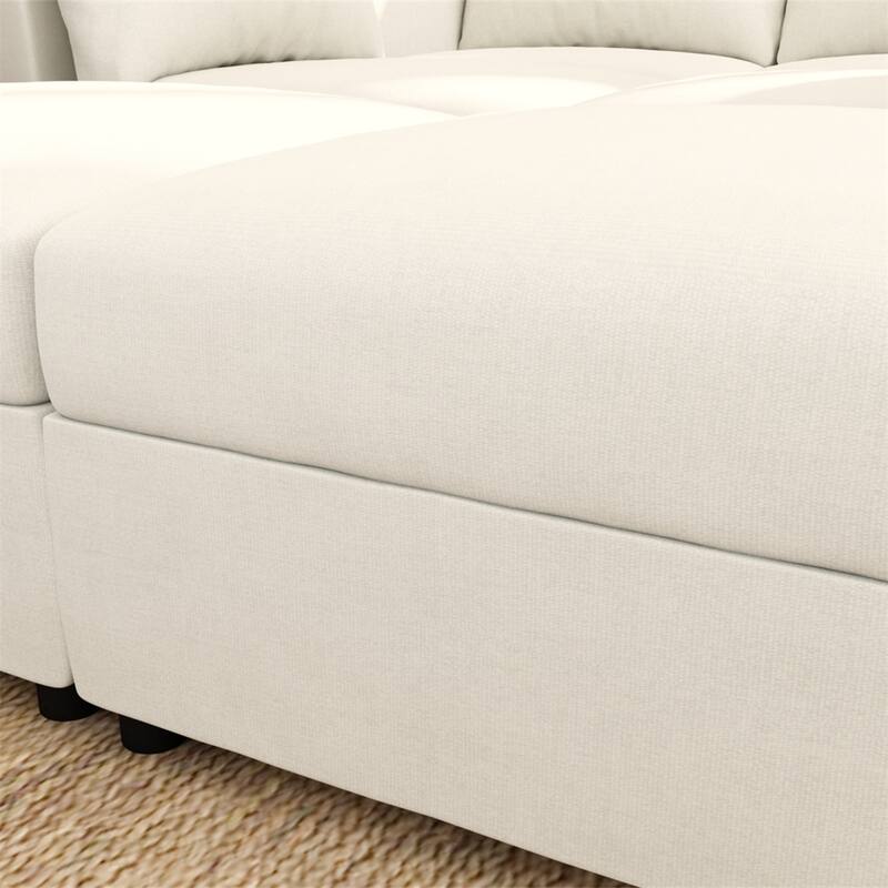 123" U-Shape Modular Sectional Couch with Storage Function, Ottoman