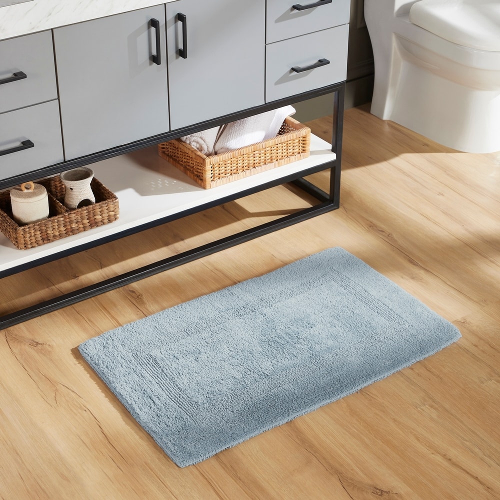 Better Trends Bath Rugs 100% Cotton Reversible Highly Water Absorbent Bathroom Rug for Shower, Sink, Bath Mats - Lux Collection