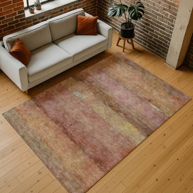 Machine Washable Indoor/ Outdoor Contemporary Ombre Chantille Rug