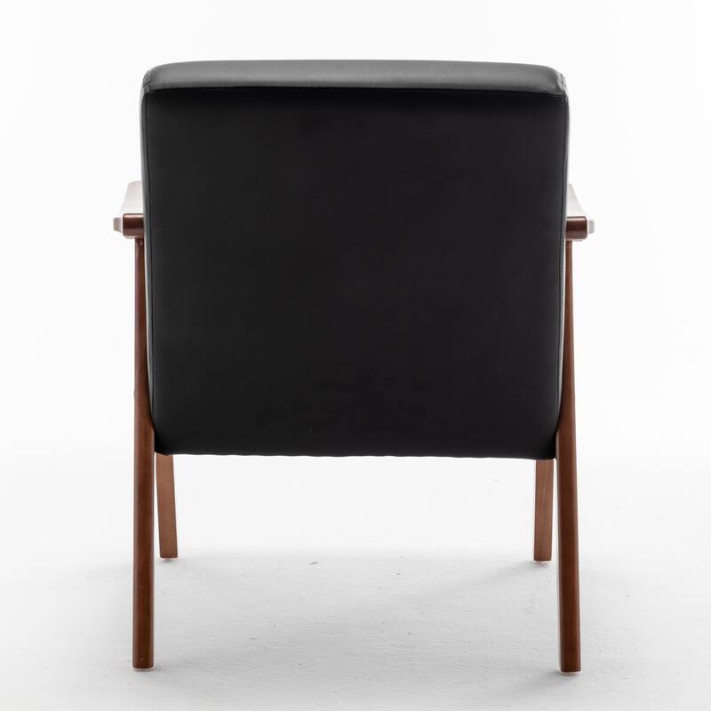 Mid-Century Modern Chair, Living Room Chair with Solid Wood Frame, Accent Chair Extra-Thick Backrest, Wingback Chair