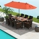 preview thumbnail 41 of 53, Costway 11 PCS Patio Dining Set with 15ft Double-Sided Patio Umbrella