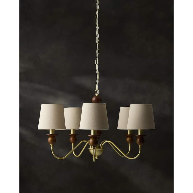 Livabliss Wiluna Rustic Chandelier - 28"L x 28"W x 47"H - Dark Brown