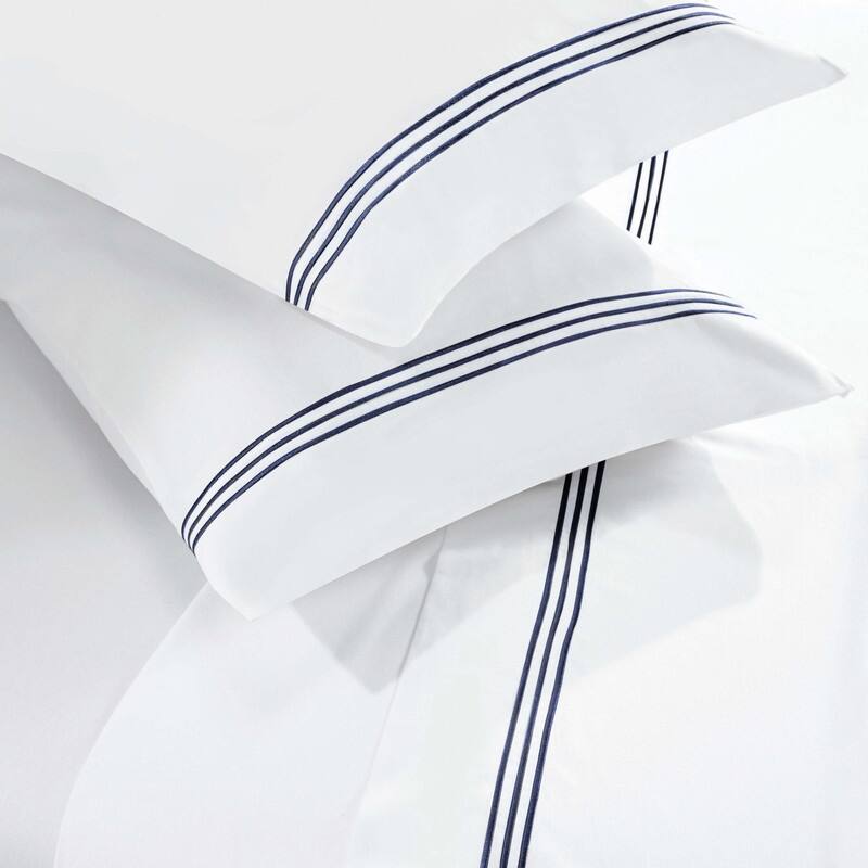Superior Brandon Cotton Three-Line Embroidered Bed Sheet Set