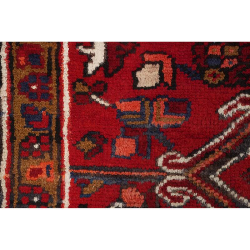 Hand Knotted Oriental 100% Wool Carpet Traditional Medallion Red Heriz Area Rug - 8' 11'' X 6' 11''