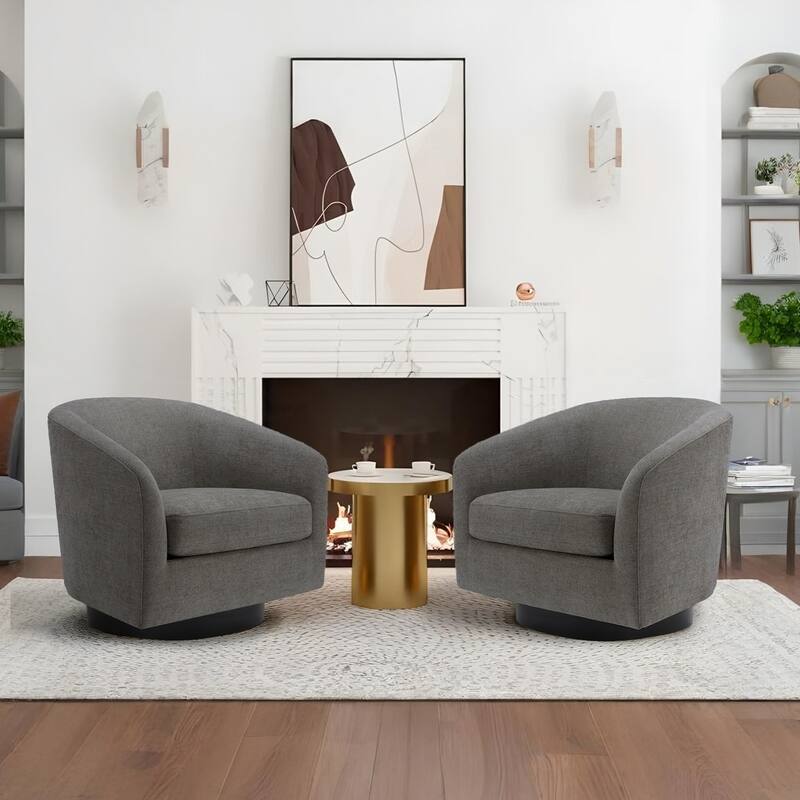 UIXE 360° Swivel Barrel Accent Chair Armchair For Living Room