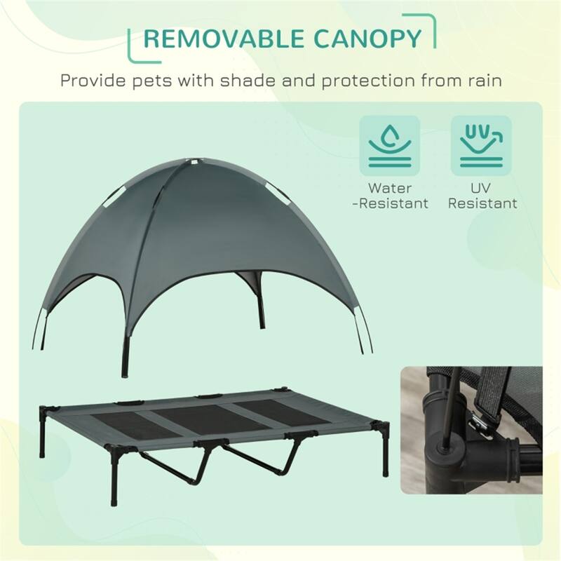 Foldable Elevated Pet Bed with Lightweight Steel Frame Including Travel Bag