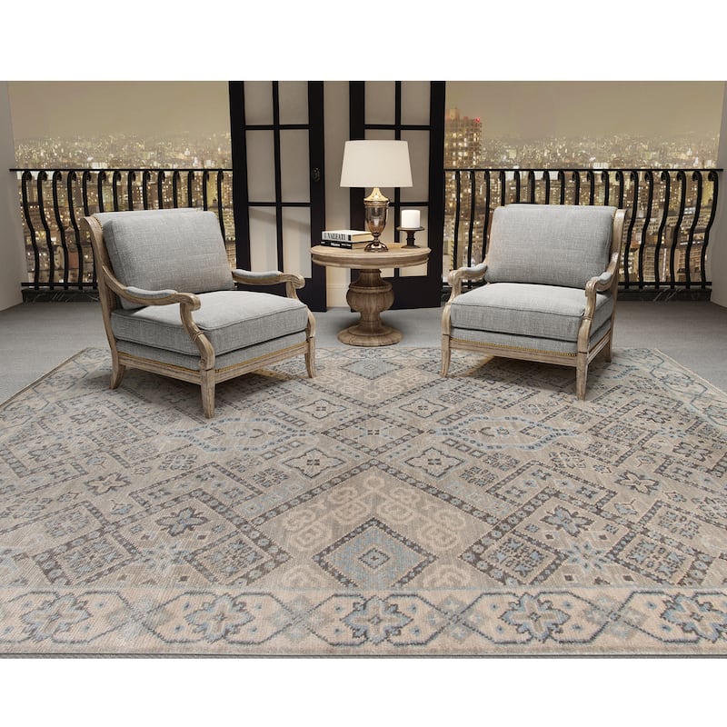 Blu Drayer Classic Geometric Hand-Knotted Area Rug - 2' x 3'
