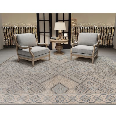 Blu Drayer Classic Geometric Hand-Knotted Area Rug