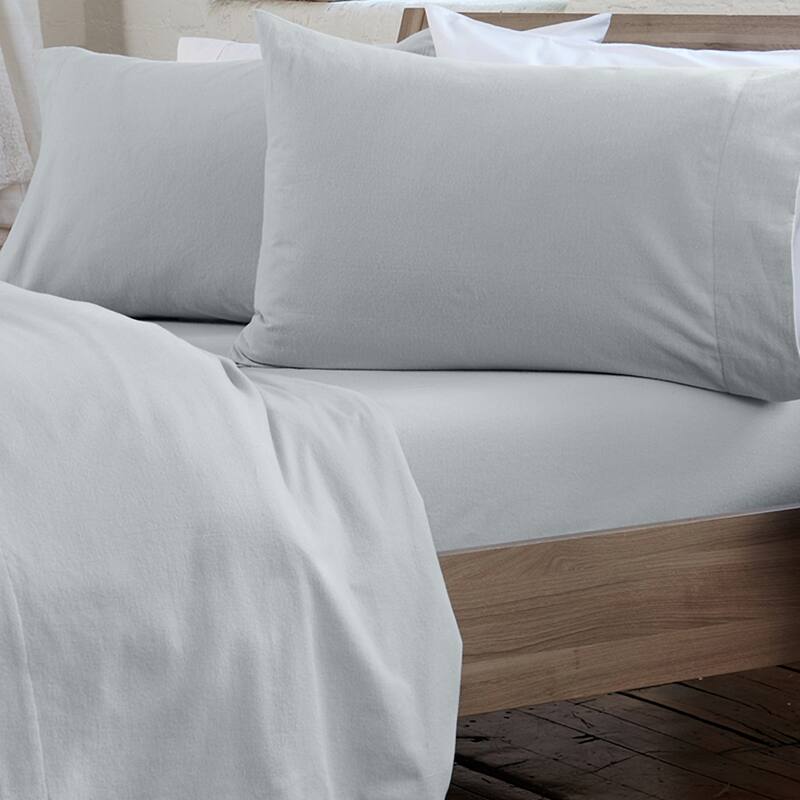 Ultra Soft 100% Turkish Cotton Flannel Double Brushed Solid Sheet Set