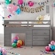preview thumbnail 1 of 18, Modern Twin Size Loft Bed With Cabinet and Shelf,Solid Construction Grey